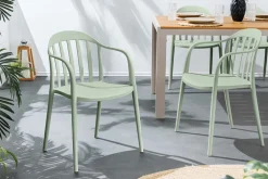 In- und Outdoor Stuhl STUDIO ITALIA salbei stapelbar Kunststoff Gartenstuhl