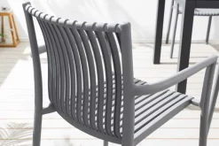 In- und Outdoor Stuhl STUDIO ITALIA anthrazit stapelbar wetterfest Gartenstuhl