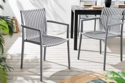 In- und Outdoor Stuhl STUDIO ITALIA anthrazit stapelbar wetterfest Gartenstuhl