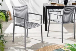 In- und Outdoor Stuhl STUDIO ITALIA anthrazit stapelbar wetterfest Gartenstuhl