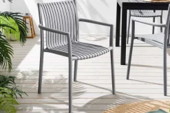 In- und Outdoor Stuhl STUDIO ITALIA anthrazit stapelbar wetterfest Gartenstuhl
