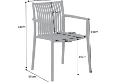 In- und Outdoor Stuhl STUDIO ITALIA anthrazit stapelbar wetterfest Gartenstuhl