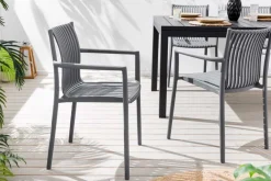 In- und Outdoor Stuhl STUDIO ITALIA anthrazit stapelbar wetterfest Gartenstuhl