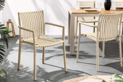 In- und Outdoor Stuhl STUDIO ITALIA greige stapelbar wetterfest Gartenstuhl