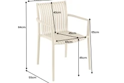 In- und Outdoor Stuhl STUDIO ITALIA greige stapelbar wetterfest Gartenstuhl