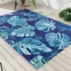 In- und Outdoor Teppich LEAF 180x120cm blau grün Blatt-Design Läufer wetterfest