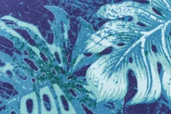 In- und Outdoor Teppich LEAF 240x160cm blau grün Blatt-Design wetterfest