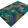 In- und Outdoor Teppich LEAF 240x160cm grün blau Blatt-Design wetterfest