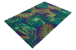 In- und Outdoor Teppich LEAF 240x160cm grün blau Blatt-Design wetterfest