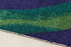 In- und Outdoor Teppich LEAF 240x160cm grün blau Blatt-Design wetterfest