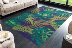 In- und Outdoor Teppich LEAF 240x160cm grün blau Blatt-Design wetterfest