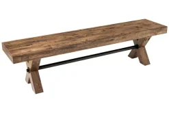 Industrial Bank GOLIATH 180cm natur Pinienholz X-Gestell schwarz Metall