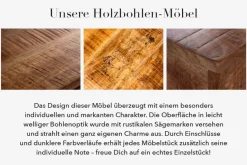 Industrial Barschrank BODEGA 86cm Mangoholz Servierwagen mit Weinregal und Aufhängung
