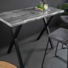 Industrial Bartisch WILD 120cm grau Wildeichen-Design schwarz Metall X-Gestell