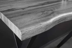 Industrial Bartisch WILD 120cm grau Wildeichen-Design schwarz Metall X-Gestell