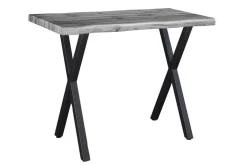 Industrial Bartisch WILD 120cm grau Wildeichen-Design schwarz Metall X-Gestell