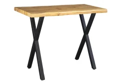 Industrial Bartisch WILD 120cm braun Wildeichen-Optik schwarz Metall X-Gestell