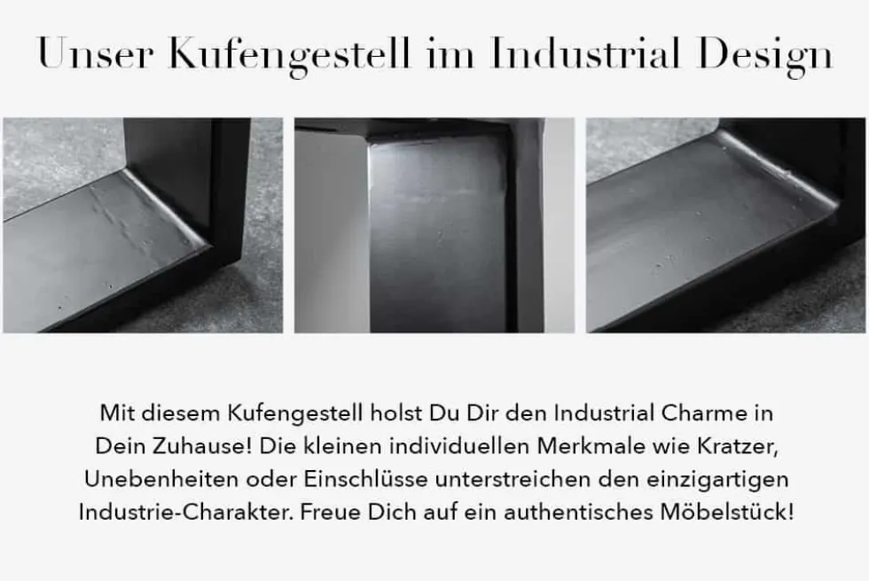 Industrial Baumstamm Sitzbank GENESIS 160cm Akazie Massivholz Kufengestell