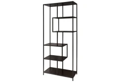 Industrial Bücherregal SLIM LINE 185cm Esche schwarz sechs Regalböden