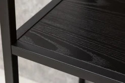 Industrial Bücherregal SLIM LINE 185cm Esche schwarz sechs Regalböden