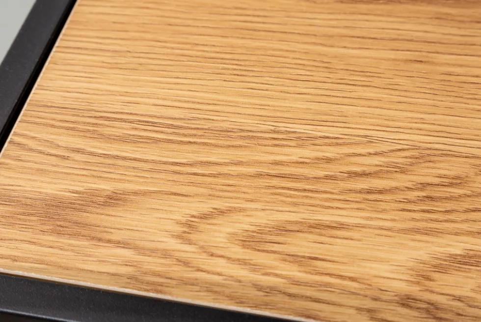 Industrial Bücherregal SLIM LINE 114cm Wildeiche schwarz fünf Regalböden