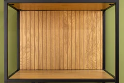 Industrial Bücherregal SLIM LINE 185cm Wildeiche schwarz Metall mit Schubladen