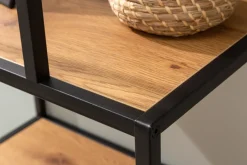 Industrial Bücherregal SLIM LINE 185cm Wildeiche schwarz sechs Regalböden