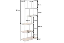 Industrial Bücherregal SLIM LINE 185cm Wildeiche schwarz sechs Regalböden