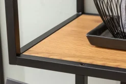 Industrial Bücherregal SLIM LINE 185cm Wildeiche schwarz sechs Regalböden