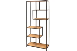 Industrial Bücherregal SLIM LINE 185cm Wildeiche schwarz sechs Regalböden