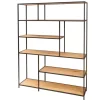 Industrial Bücherregal SLIM LINE 185x135cm Wildeiche schwarz sechs Regalböden