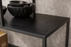 Industrial Bücherregal SLIM LINE 185x114cm Esche schwarz sechs Regalböden