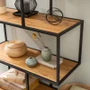 Industrial Bücherregal SLIM LINE 185x114cm Wildeiche schwarz sechs Regalböden