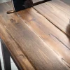 Industrial Beistelltisch SCANDINAVIA 60cm Akazie Massivholz Laptoptisch mit Tablet-Halterung