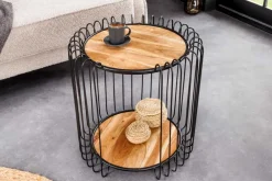 Industrial Beistelltisch TRUE ELEMENTS 50cm natur Akazie Massivholz
