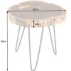 Industrial Beistelltisch GOA 40cm natur Akazie Massivholz Baumstamm rund Hairpin Legs