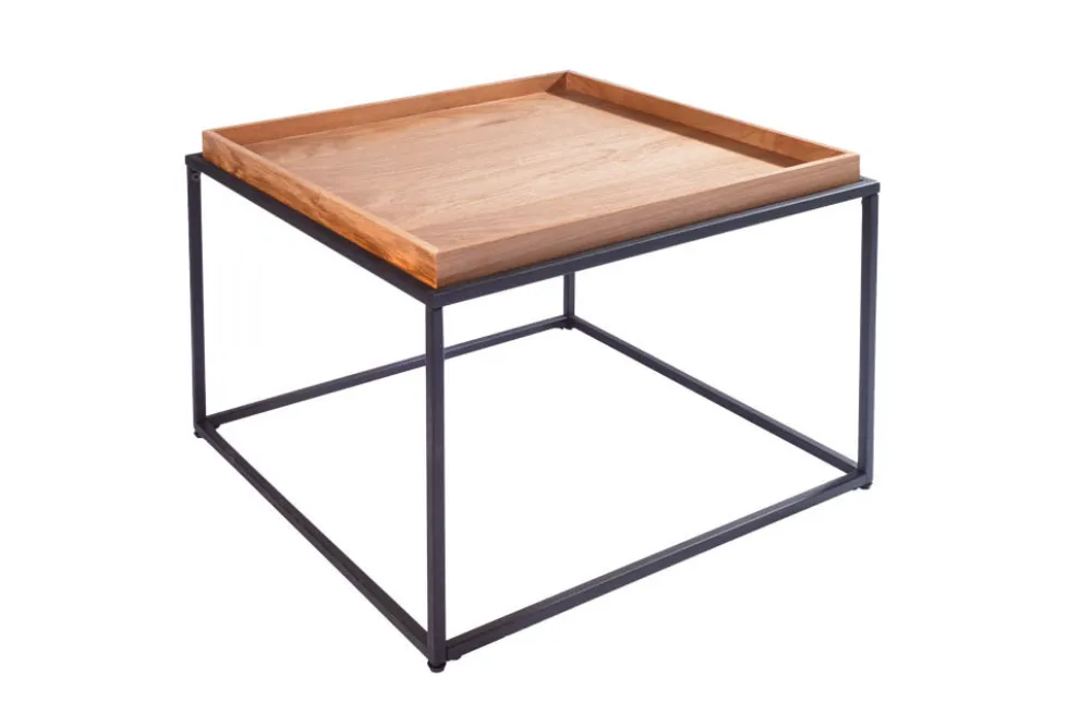 Industrial Couchtisch ELEMENTS 60cm Eiche natur abnehmbares Tablett