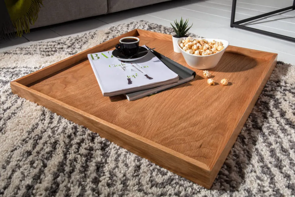 Industrial Couchtisch ELEMENTS 60cm Eiche natur abnehmbares Tablett