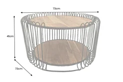 Industrial Couchtisch TRUE ELEMENTS 70cm natur Akazie Massivholz