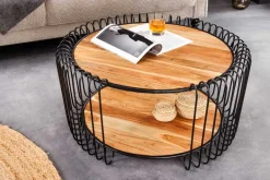Industrial Couchtisch TRUE ELEMENTS 70cm natur Akazie Massivholz