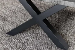 Industrial Couchtisch WILD 90cm grau Wildeichen-Design schwarz Metall Baumkante