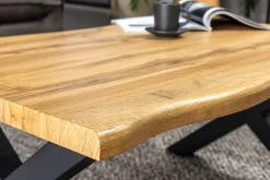 Industrial Couchtisch WILD 90cm braun Wildeichen-Optik schwarz Metall Baumkante