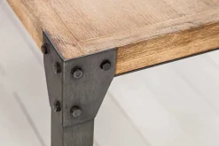 Industrial Design Esstisch FACTORY 160cm Akazie teak-grau weiß gekälkt Metallbeine Kufe