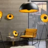 Industrial Design Hängelampe STUDIO 55cm schwarz Blattgold-Optik Hängeleuchte