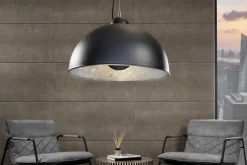 Industrial Design Hängelampe STUDIO 55m schwarz Blattsilber-Optik Hängeleuchte