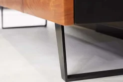Industrial Design Sideboard ORGANIC ARTWORK 180cm Akazie Massivholz Eisengestell