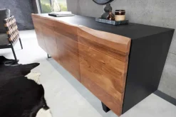 Industrial Design Sideboard ORGANIC ARTWORK 180cm Akazie Massivholz Eisengestell