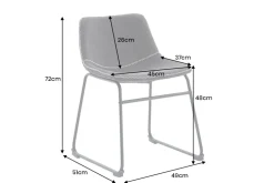 Industrial Design Stuhl DJANGO grau Cord mit Metallgestell