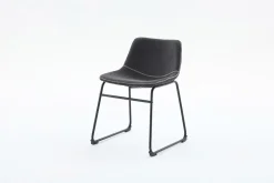 Industrial Design Stuhl DJANGO grau Cord mit Metallgestell