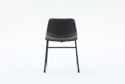 Industrial Design Stuhl DJANGO grau Cord mit Metallgestell